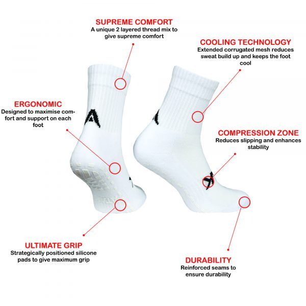 Atak Gripzlite Pro Socks White - Image 2
